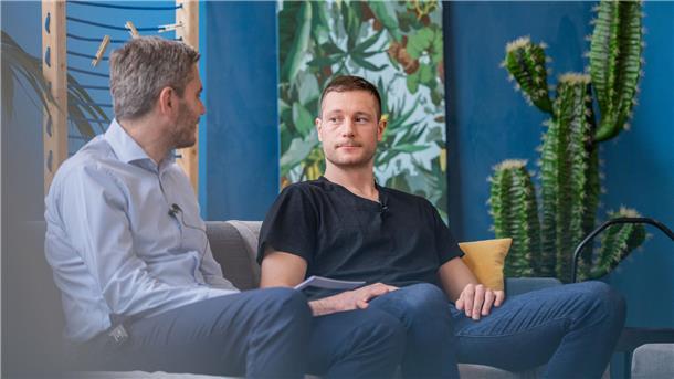 Jan Urbas beim Interview mit der NORDSEE-ZEITUNG nach Saisonende.