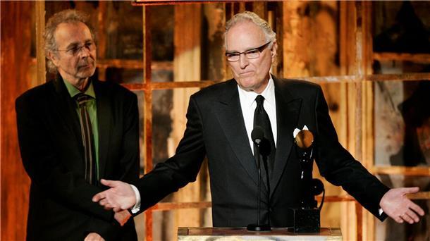Jerry Moss (r) und Herb Alpert bei ihrer Aufnahme in die Rock and Roll Hall of Fame in New York.