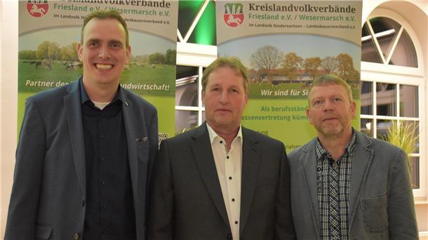 Funktionäre des Kreislandvolks Wesermarsch (von links): Hendrik Lübben, Dr. Karsten Padeken und Rainer Mönnich.