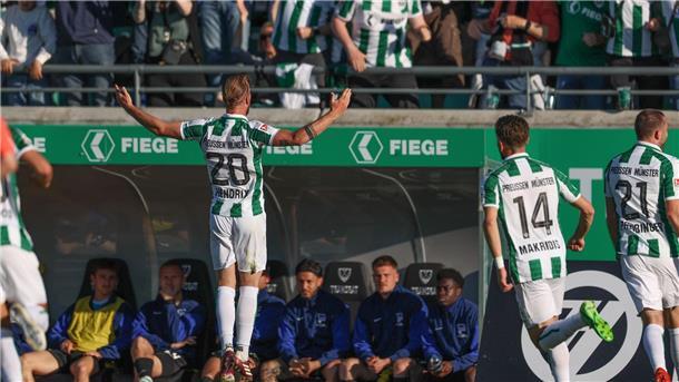 Jorrit Hendrix traf sehr sehenswert für Münster.
