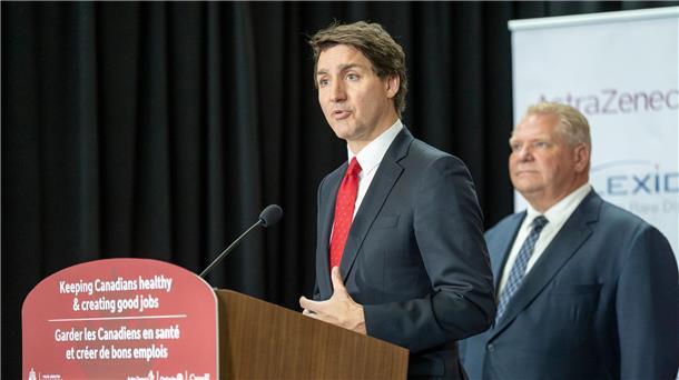 Justin Trudeau, Premierminister von Kanada, beantwortet Fragen nach der Ankündigung, dass die Social-Media-App TikTok nicht mehr auf von der Regierung herausgegebenen Smartphones verwendet werden darf.