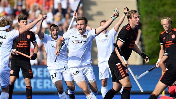 Justus Weigand (M) markierte den 4:3-Siegtreffer gegen Argentinien.