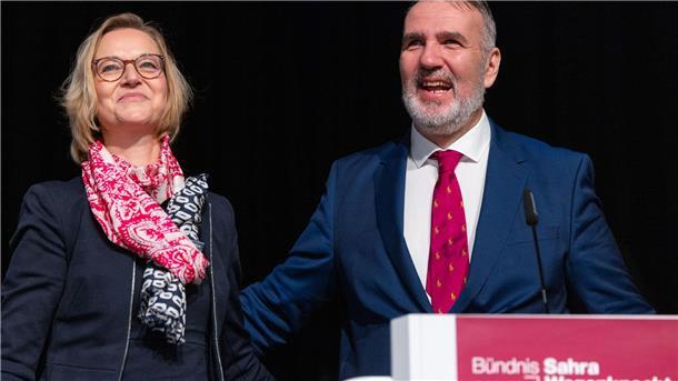 Katja Wolf und Steffen Schütze sind Vorsitzende des BSW-Landesverbands Thüringen.