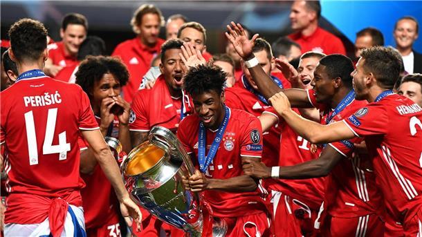 Königsklassen-Held Coman wechselt von Bayern zu Al-Nassr Kingsley Coman mit dem Champions-League-Pokal 2020 in Lissabon.