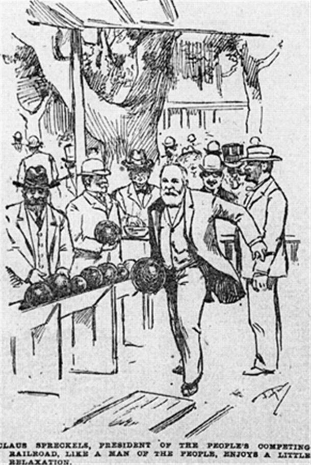 Vom Lamstedter Landjungen zum Milliardär Klatschspalten gab es auch schon im 19. Jahrhundert. Der "San Francisco Morning Call" zeigte Claus Spreckels 1895 beim Kegeln.