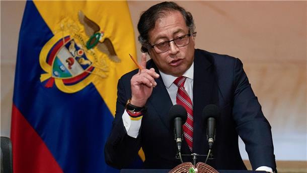 Kolumbiens Präsident Gustavo Petro während seiner Rede bei der Eröffnung einer Kongresssitzung.