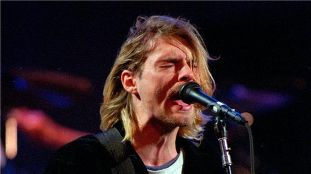 Kurt Cobain, Sänger der US-amerikanischen Kult-Rockband Nirvana, bei einem Auftritt in Seattle (1993).