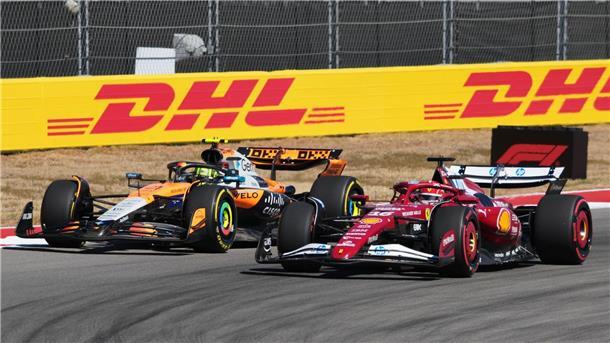 Perfekter Texas-Ritt für Verstappen: WM-Chance „ist da“ Lando Norris (l) schaffte es kurz vor Schluss doch noch an Charles Leclerc vorbei.