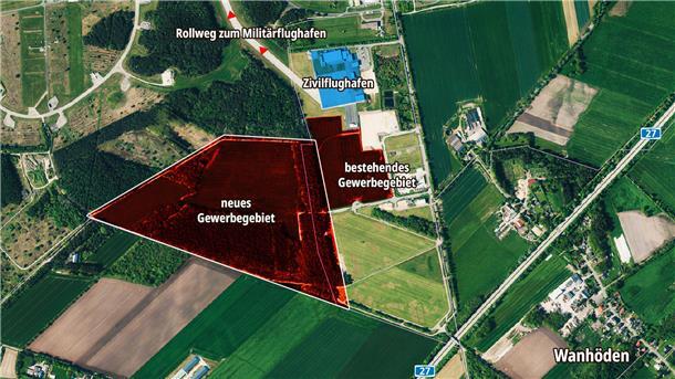 Gewerbegebiet/Industreigebiet am Flughafen Nordholz