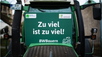 Mahnwache vom Landesbauernverband  Baden-Württemberg in Stuttgart.
