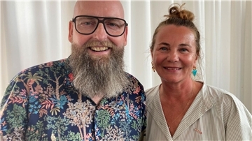 Marc Franke mit „seiner“ Stammzellenspenderin Anja Prause auf dem Welt-Aids-Kongress