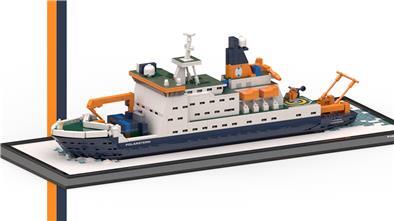 Marcel Meurer hat ein Modell aus Lego von der „Polarstern“ entwickelt.