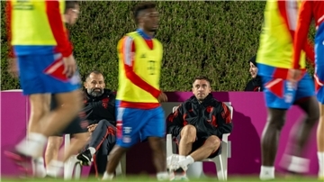 Marco Neppe war zehn Jahre für den FC Bayern aktiv - hier etwa beim Wintertrainingslager 2023 in Doha. (Archivfoto)