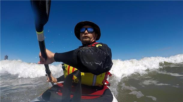 Marcus Schöttler unternimmt mit gleichgesinnten Paddlern Touren bis in die Nordsee hinaus.