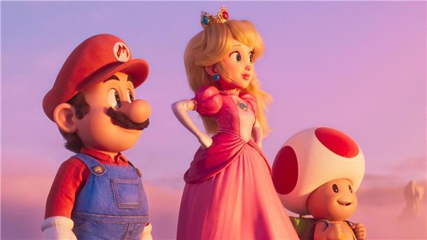 Die Filmstarts der Woche Mario (l-r), Princess Peach und Toad in einer Szene des Films „Der Super Mario Bros. Film“.