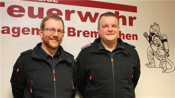  Thorsten Mehrtens (links) und Mark Paleit leiten jetzt die Freiwillige Feuerwehr Hagen. 
