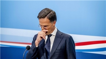 Mark Rutte, Ministerpräsident der Niederlande, spricht nach dem wöchentlichen Ministerrat zur Presse.