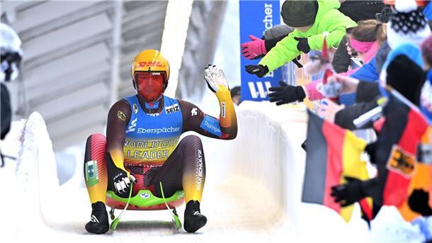 Max Langenhan fuhr beim Rodel-Weltcup in Sigulda auf Rang drei. 