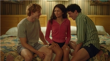 Mike Faist als Art, Zendaya als Tashi und Josh O’Connor als Patrick (l-r)in einer Szene des Films „Challengers“.