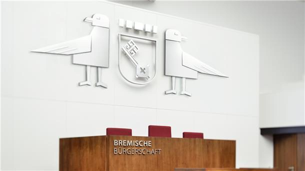 Gelungener Scherz: In der Bürgerschaft wird der Löwe zur Lachmöwe Mit dem Aprilscherz hat sich die Bremische Bürgerschaft Mühe gegeben: Statt Löwen zieren Möwen das Wappen.