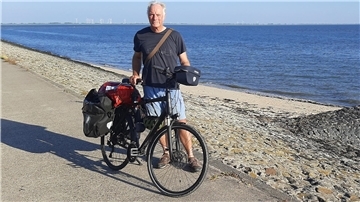 Mit diesem Fahrrad ist Christoph Heilscher rund um die Nordsee gefahren.