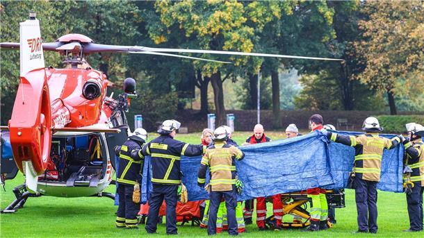 Fall Herdecke: schon seit Jahren Konflikte in der Familie Mit einem Rettungshubschrauber war die gewählte Bürgermeisterin von Herdecke in ein Krankenhaus geflogen worden. (Archivbild)