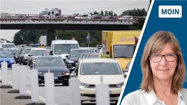 Hamburgs Olympia-Traum 2036: Sportliche Spiele in der Stau-Hauptstadt? Viele Autos stehen hintereinander auf einer Straße.