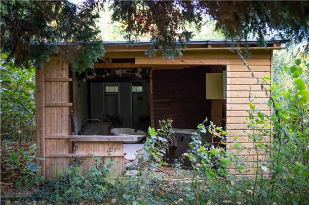 Morbider Charme der nördlichen Spitze der Kleingartenkolonie "Ackmann" in Bremer...