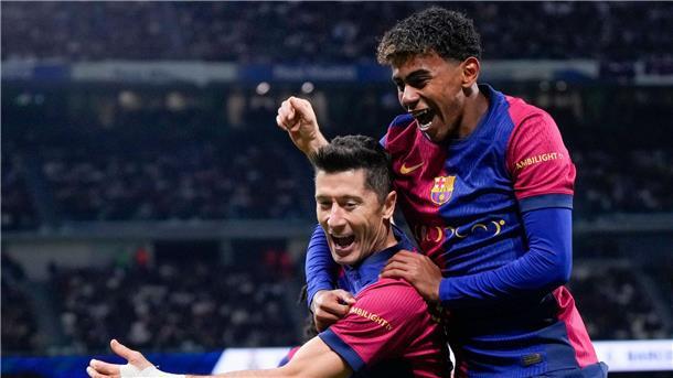 Verletzungspause für Barça-Stars Lewandowski und Yamal Müssen eine Verletzungspause einlegen: Robert Lewandowski und Lamine Yamal.