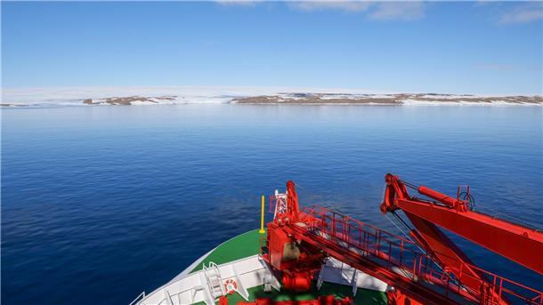 „Polarstern“ erforscht den Eisschild der Ostantarktis Bug der Polarstern auf Expedition in der Ostantarktis