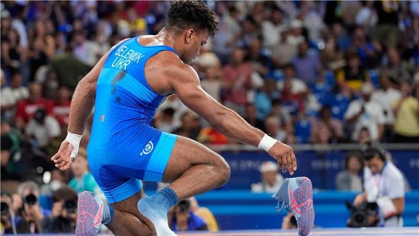 Nach dem Bronze-Kampf beendete Ringer Schan Beleniuk seine Karriere.