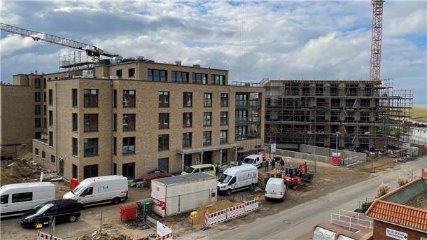 Baustelle der Dünenresidenz an der Duhner Spitze
