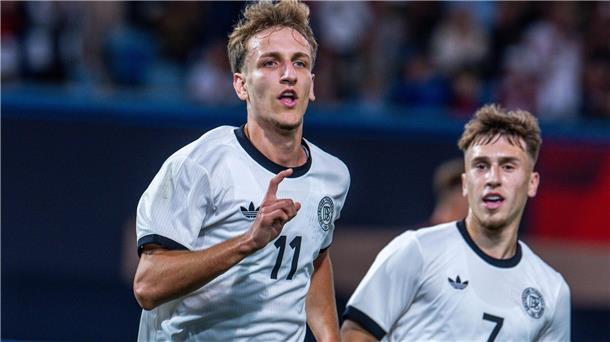 Deutsche U21 ohne Collins und Gruda gegen Griechenland Nach starker Leistung gegen Lettland diesmal nicht dabei: Brajan Gruda (r).