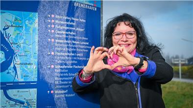 Neubürgerin Angèle Deltgen hat sich sofort in Bremerhaven verliebt.