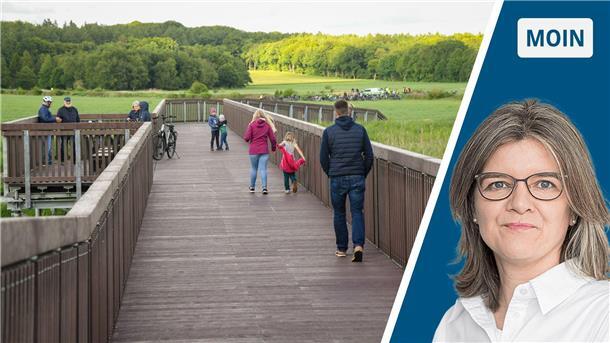 In die Länge gezogen: Geeste-Brücke ist bereits eine Attraktion Brücke mit Menschen