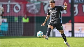 Njinmah brachte Werder in Münster in Führung.