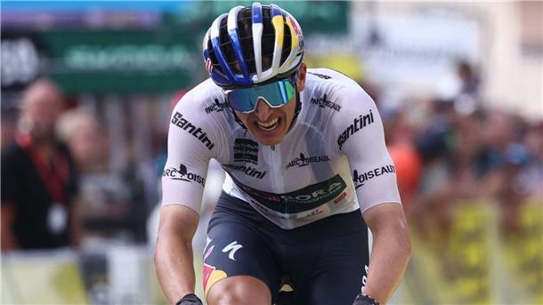 Starker dritter Platz für Lipowitz auf Königsetappe Nur die zwei Rad-Superstars Pogacar und Vingegaard waren vor ihm.