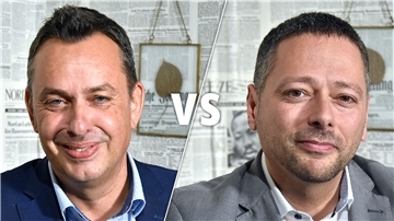 Oliver Lottke (SPD) trifft im Wahlkreis 59 - Unterweser auf CDU-Politiker Denis Ugurcu (von links).