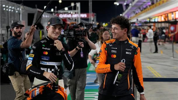 Oscar Piastri (l) und Lando Norris