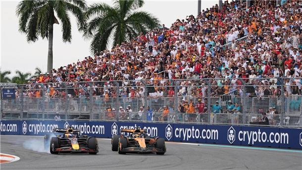 Trotz Unwetterwarnung: Piastri in Miami ganz cool Oscar Piastri (r) ist der Mann der Stunde in der Formel 1.
