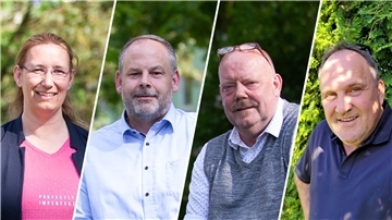 Bürgermeisterwahl: 3 Gründe, warum 4 Kandidaten sagen, der/die Richtige zu sein Patricia Gerhardt (von links), Jörg-Andreas Sagemühl, Frank Chrzanowski und Harald Schade treten am 9. Juni zur Bürgermeisterwahl in der Gemeinde Wurster Nordseeküste an.