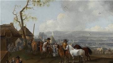 Pieter Wouwerman gehört zu den Malern niederländischer Landschaften. Bilder wie die „Lagerszene“ mochten die Bremer Kunstfreunde und kauften sie an.