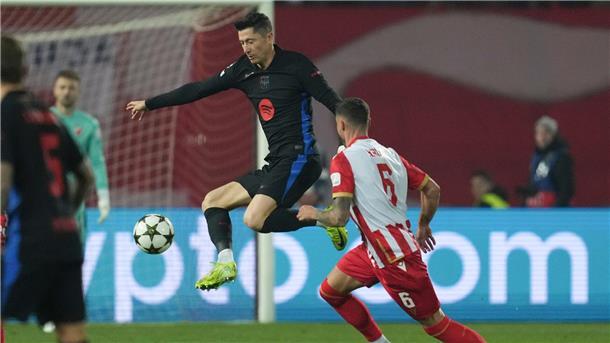 Lewandowski-Doppelpack ebnet klaren Barcelona-Sieg Robert Lewandowski erzielte gegen Roter Stern Belgrad seine Champions-League-Tore 98 und 99.
