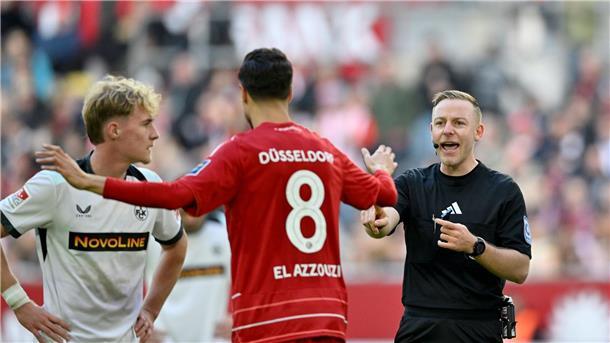 Suso rettet Fortuna Punkt gegen den FCK Schiedsrichter Lars Erbst im Blickpunkt