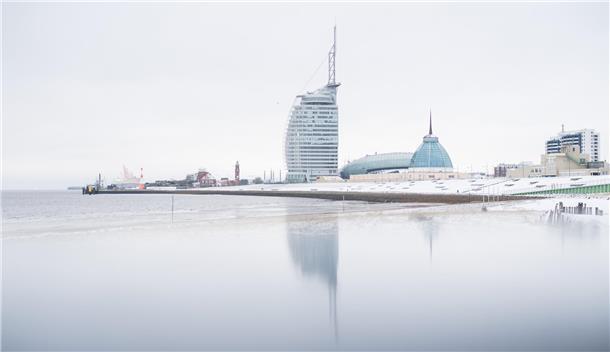 Schnee in Bremerhaven Mitte Januar 2024.