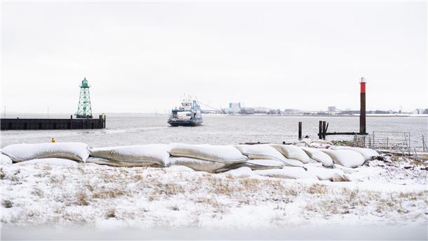 Schnee in Bremerhaven Mitte Januar 2024.