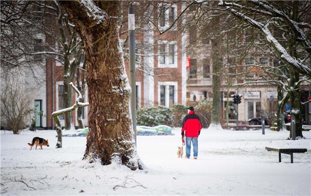 Schnee in Bremerhaven Mitte Januar 2024.