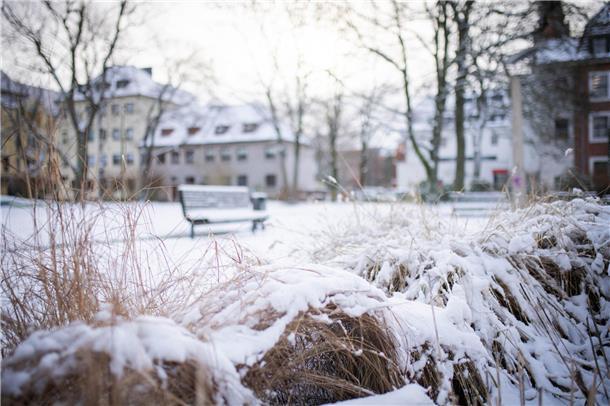 Schnee in Bremerhaven Mitte Januar 2024.