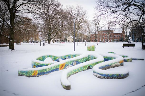 Schnee in Bremerhaven Mitte Januar 2024.