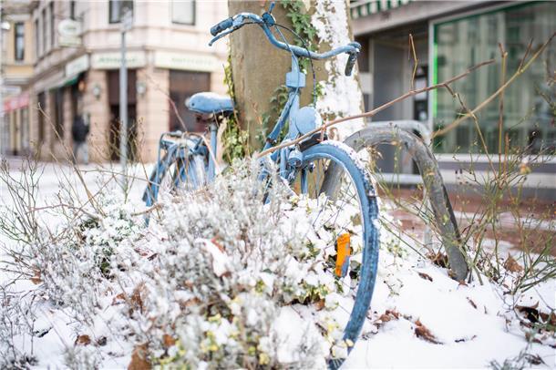 Schnee in Bremerhaven Mitte Januar 2024.